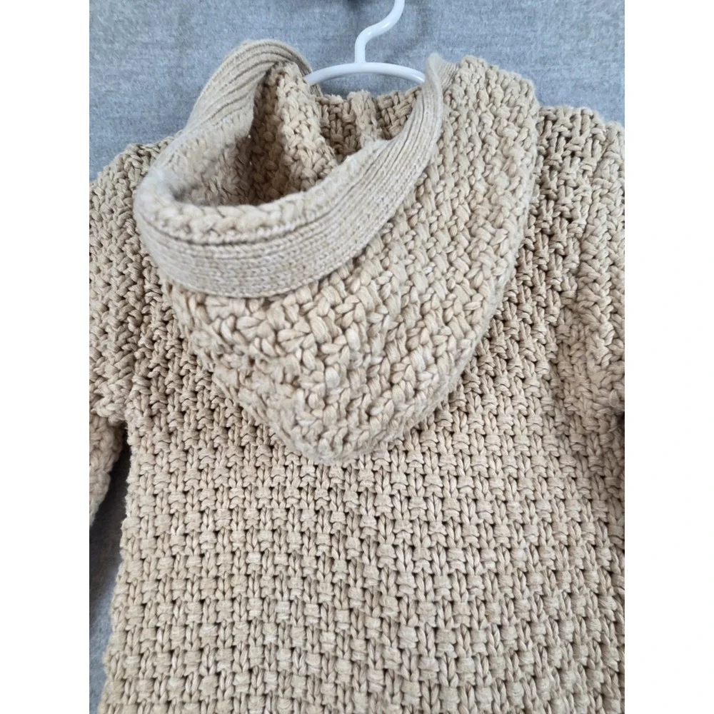 Old Navy Girls 3T Toggle Button Cardigan Sweater Chunky Crochet Knit Hooded Boho
